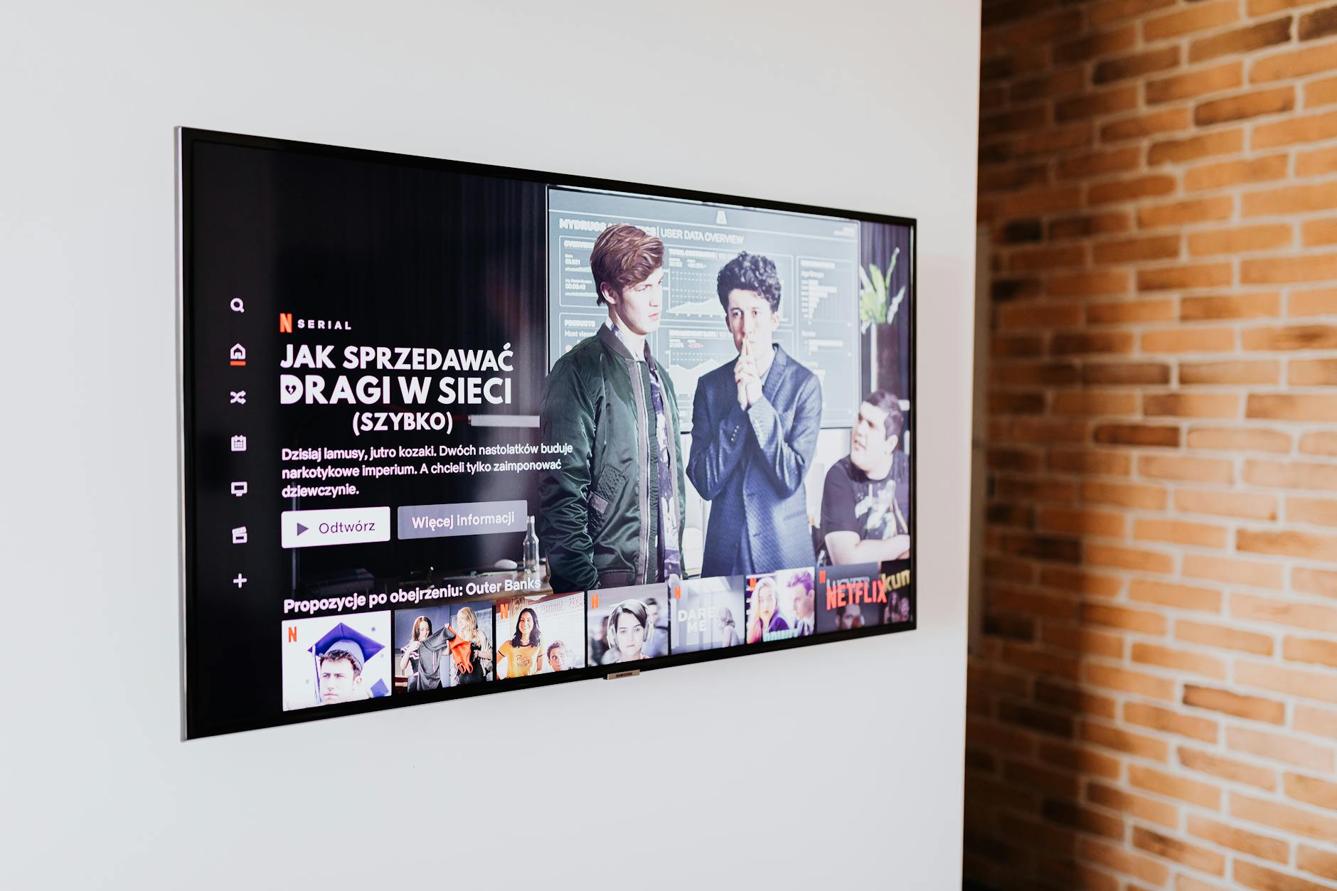 Instagram content displayed on large TV screen in modern living room